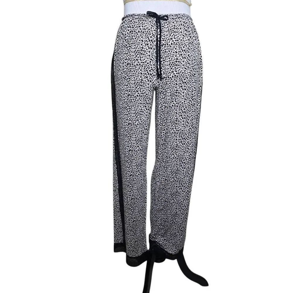 Victoria's Secret Eyelet Pajama Pants Modal Blend White Coquette Medium